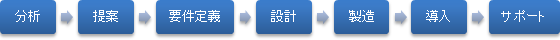 分析,提案,要件定義,設計,製造,導入,サポート